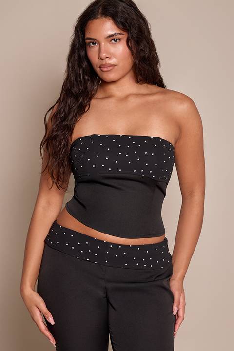 Düğmeli Wide Leg Pantolon - Siyah 36