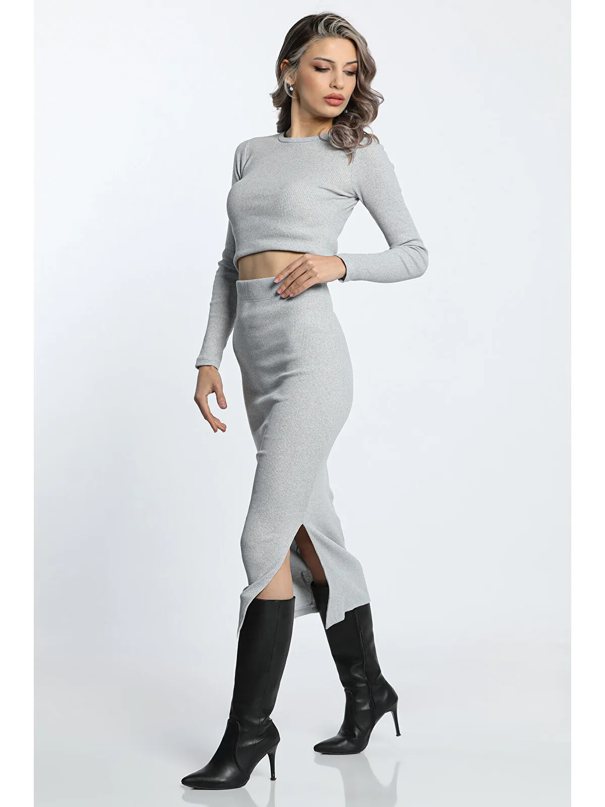 Yırtmaç Detaylı Kaşkorse Body - Beyaz 36 2