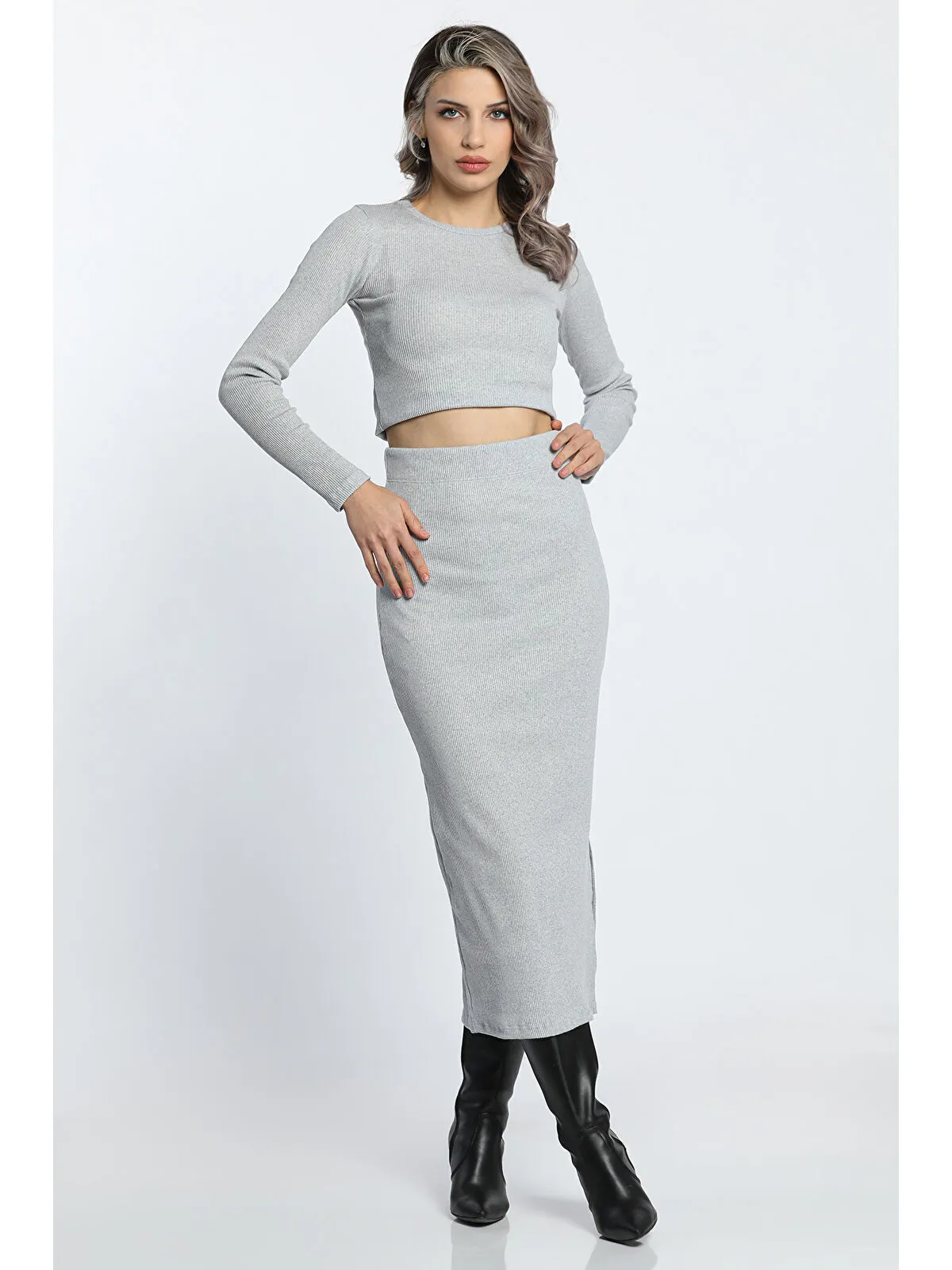 Yırtmaç Detaylı Kaşkorse Body - Beyaz 36 3