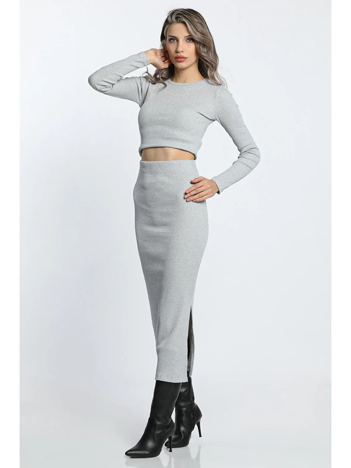 Yırtmaç Detaylı Kaşkorse Body - Beyaz 36 4
