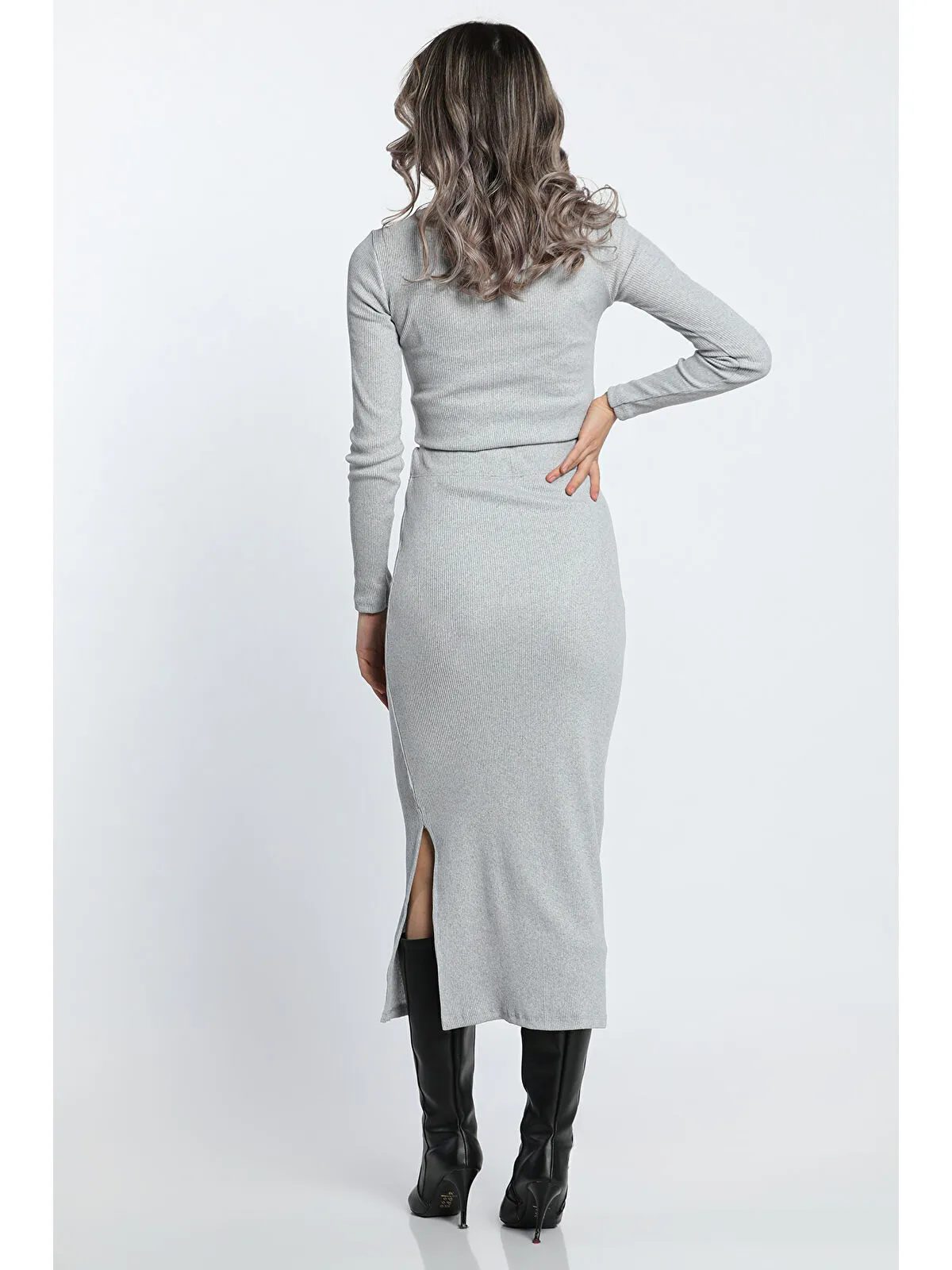 Yırtmaç Detaylı Kaşkorse Body - Beyaz 36 5
